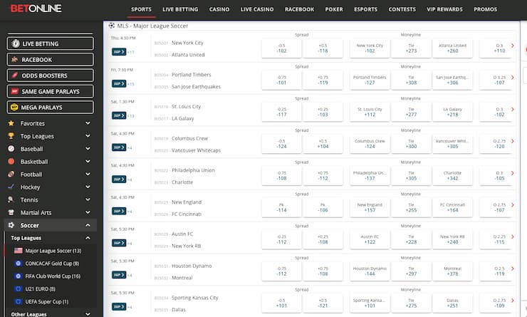 Inside look at BetOnline — a trusted name in MLS online betting. 